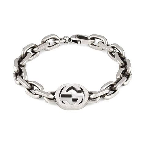 solid silver gucci chain bracelet